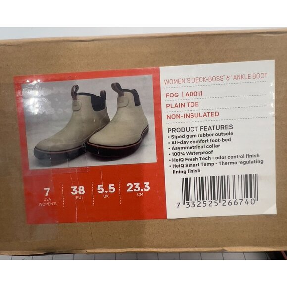 Grundens Women's Deck Boss 6" Ankle Boot Fog 60011 Plain Toe Non-Insulated NEW~~ - Picture 7 of 7